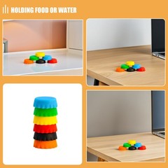 24Pcs Silicone Pet Food Bowls Stable Wide Rim for Gecko Bearded Dragon Feeding