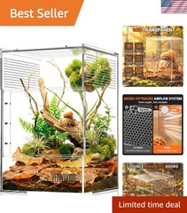 Jumping Spider Enclosure – Acrylic Terrarium Habitat for Spiders, Tarantulas,…