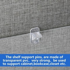 10 Pcs Shelf Holders Pegs-1/4 Inch Clear Plastic Cabinet Shelf Clips-Furnitur…
