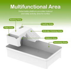 Turtle Tank Habitat Kit, Clioran Aquatic Tortoise Enclosure Starter Aquarium wit