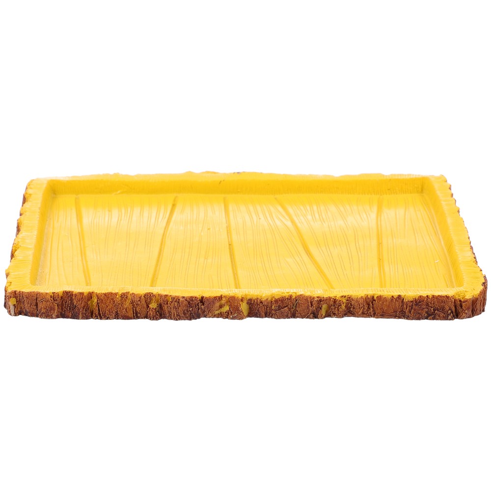 Rectangle Creative Reptile Feeding Basin Tortoise Food Container 2pcs Yellow