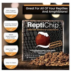3 ReptiChip Reptile Substrate Coconut Chip Blocks For Snakes And Lizards