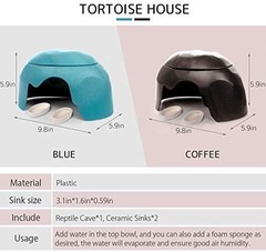TINTON LIFE Reptile Hideouts Box with 2 Ceramic Sinks to Increase Humidity