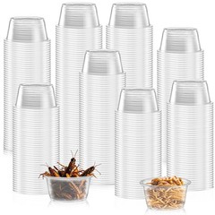 600PCS 0.5oz Gecko Food Cups, Plastic, Leak-Proof, Reptile Feeder, Lizards