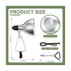 Macarrie 12 Pack Clamp Lamp Light with Aluminum Reflector, 6ft SPT-2 18awg Co…