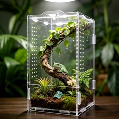 Jumping Spider Enclosure Acrylic Terrarium Bug Cage 4.7×4.3×7.8 Inch