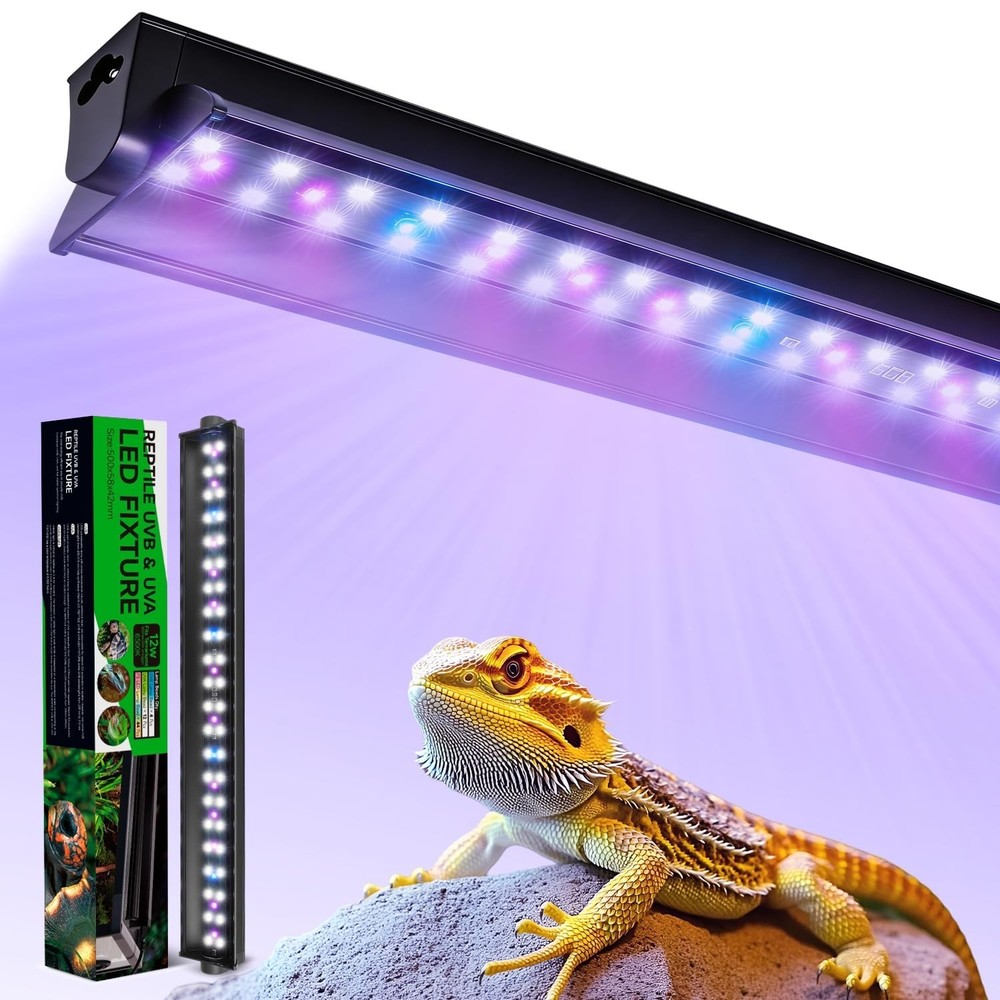 12W T5 UVB LED Reptile Light – High Output UVA UVB Light for Bearded Drago