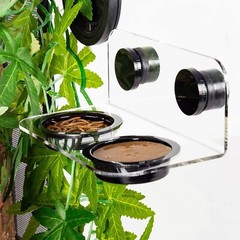 Acrylic Gecko Feeding Ledge – Magnetic Installation with 6 Feeding Cups