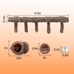Jumping Spider Hideout and Feeding Dish, 3 in 1 Nut Shaped Hide Cave Sets for…