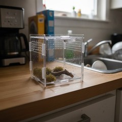 Compact and Stylish Acrylic Enclosure for Small Pets – Easy to Clean and Observe