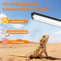 T5 UVB Reptile Light Fixture Combo Kit 8W 10.0 – Complete HO UVB Light for Repti