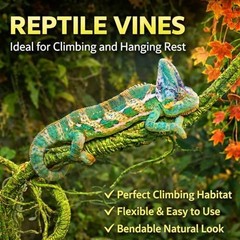 Reptile Vines Plants for Terrarium, Flexible Vines Jungle Climbing Branch with L