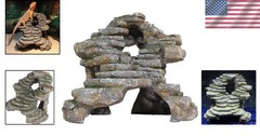 Durable Resin Hideout for Fish & Reptiles – Blue Camo