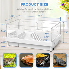 Small Turtle Tank Kit(Tank+Light+Filter), Acrylic Turtle Tank Starter Kit with B