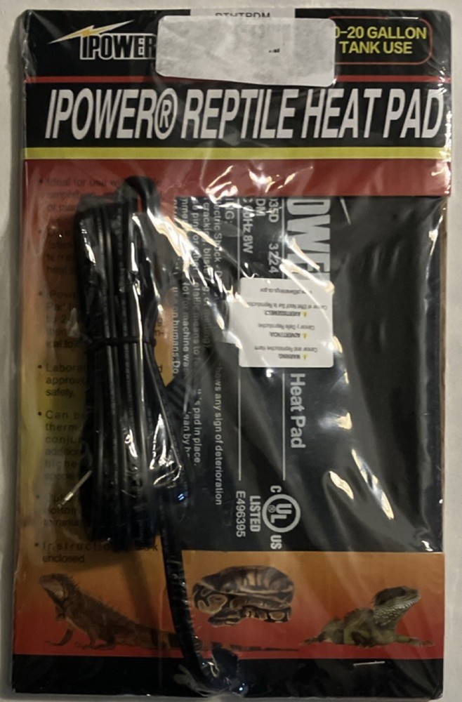 iPower Reptile Heat Pad Heating Mat for 10-20 Gallon Reptile Tank Use