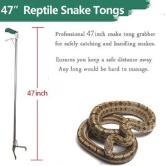 47″ Snake Tongs Reptile Handling Tool & Hook Grabber Catcher Stick & Hunting Bag