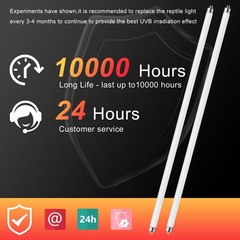 2 Pack 24W T5 UVB 10.0 Reptile Light, UVA UVB Fluorescent Tube, Desert Bulb