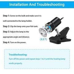 DaToo Reptile Heat Lamp Rotatable Turtle Heating Light with 50W UVA UVB Heat …