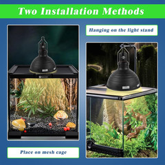 Reptile Light Fixture 8.1inch- Lightweight Aluminum Reflector Dome Reptile Light
