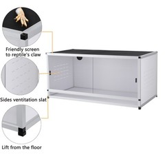 Large PVC Reptile Enclosure 44 Gallon Terrarium 40x16x16inch for Bearded Dragon