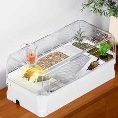 Turtle Tank Kit with Lid, Aquatic Tortoise Habitat Cage Starter Aquarium