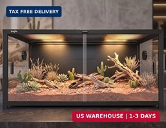 120 Gallon Reptile Tank 4x2x2 Enclosure Bearded Dragon Sliding Door Board Lock