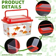 LemonRoad 15 Pcs Plastic Reptile Terrariums Carrier Cage Enclosure Snake Bree…