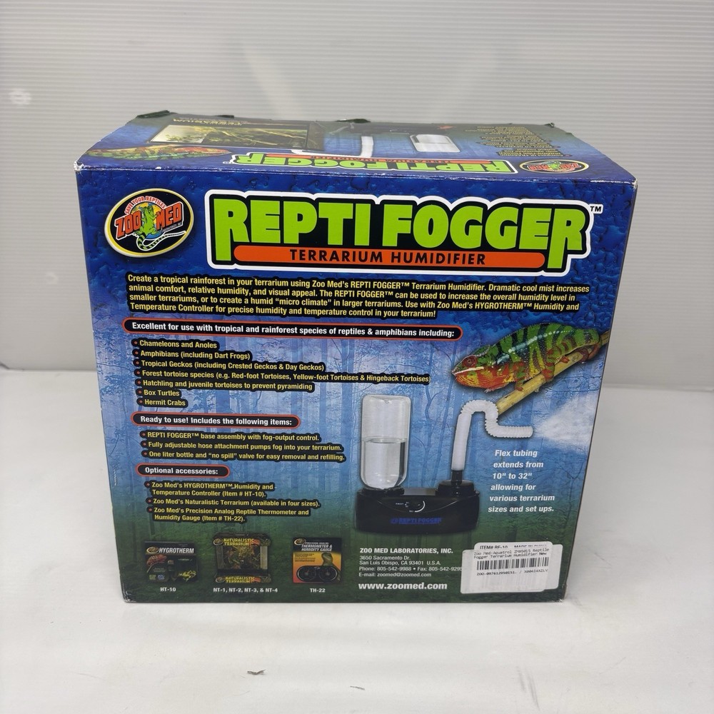 Zoo Med Repti Fogger Terrarium Humidifier 1L Adjustable Fogger w/ Box
