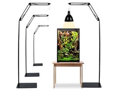 Reptile Lamp Stand, Heat Lamp Stand, 16-77 Inch Adjustable Tall Lamp Holder