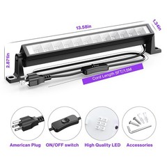 Atfoyer 40W LED Black Light Bar for Glow Party, Blacklight with Plug
