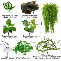 13 PCS Reptile Reptile Eco Bottle Decoration Set – vines, eco bottle plants, …