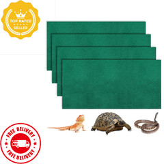Reptile Carpet 4 Pack Terrarium Liner 24×47 Inch Washable Tank Mat Green
