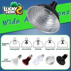 Reptile Light Fixture 8.1inch- Lightweight Aluminum Reflector Dome Reptile Light