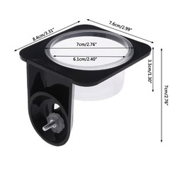 Reptile Feeder Single Double Feeding Bowl Water Breeding Dispenser Plastic