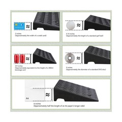 2 Pack Rubber Curb Ramps Driveway ramp, 2″ H, 39.4″ L, 9.8″ W, Heavy Loading …