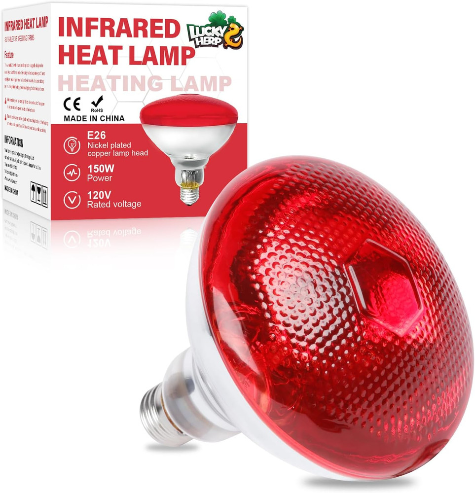 Heat Lamp Bulbs for Chickens, 150W Infrared Heat Lamp 1 Pack, Red Heat Lamp Bulb