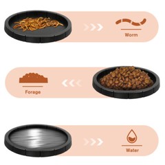 2PCS Reptile Shallow Water Dish Plate Tortoise Food Feeding Bowl Small Pet Gift