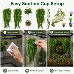 Reptile Plants Terrarium Decor, Hanging Reptile Vines, Flexible Bendable Jung…