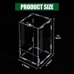 Transparent Acrylic Jumping Spider Enclosure Reptile Terrarium Tank Large