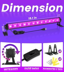 2 Pack 42W LED Black Light Bar, Blacklight with 6FT 2,