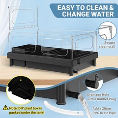 Small Turtle Tank Kit(Tank+Lamp+Filter), Acrylic Turtle Starter Kit with Adjusta