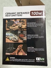 REPTI ZOO 100W Reptile Heat Lamp Ceramic Heat Emitter Bulb E26