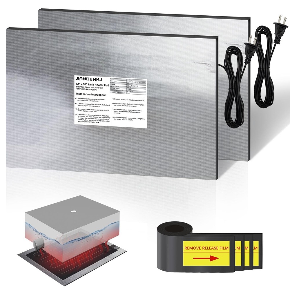 RV Tank Heater Pad 120V,12″x18″ RV Holding Tank Heater Pad w/Thermostat-2pk |…