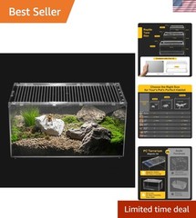 Reptile PC Tank,Escape Proof Magnetic Lid Tarantula Enclosure Small | Easy Cl…