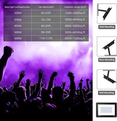 YANYCN 2 Pack 400W LED Black Light,Black 2pack led black light,