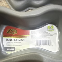 Zilla Durable Dish Medium Gray Reptile Food/Water Bowl LOT OF 6