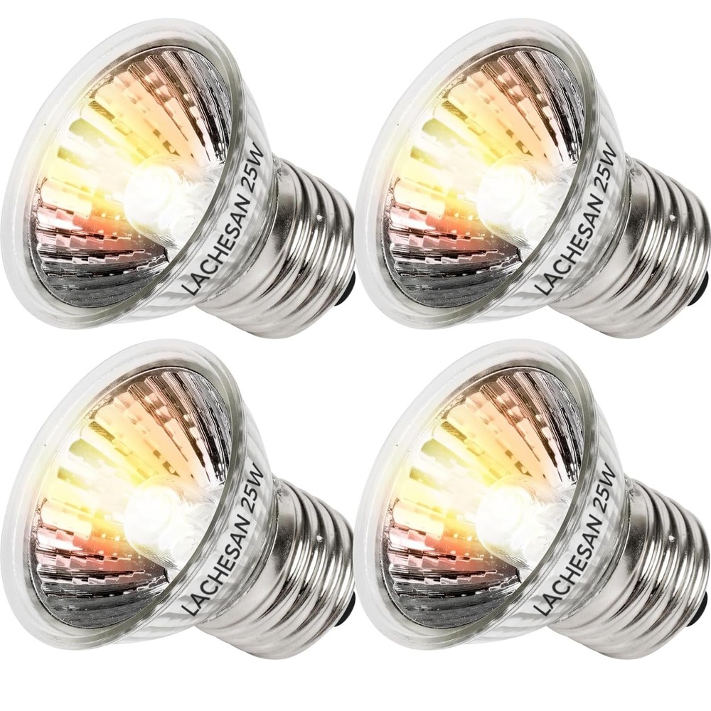 4 Pack 25W UVA Bulbs Fit E26 Heat Reptile Lamp, Turtle Light Tank Fixture Use