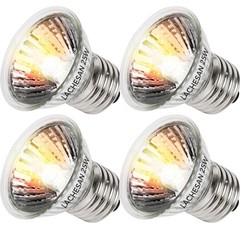 4 Pack 25W UVA Bulbs Fit E26 Heat Reptile Lamp, Turtle Light Tank Fixture Use