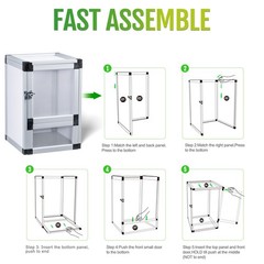 Hybrid Reptile Cage Chameleon Ventilated PVC Tank with Acrylic & Mesh Doors