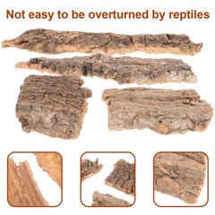 4Pcs Reusable Natural Tree Bark Reptile Climbing Platforms Durable Pet Decor
